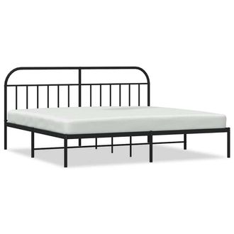 Berkfield Home Metal Bed Frame with Headboard Black 200x200 cm