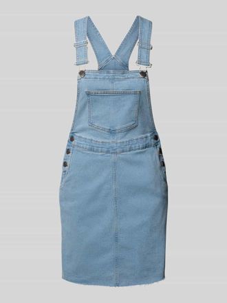 Noisy May Knielanges Latzkleid mit Brusttasche Modell SIA in Hellblau, Gr&ouml;&szlig;e XS