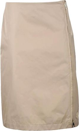 Moncler Nylon Rok - Dames - Korte rokken - Beige - M - Nylon - Rokken