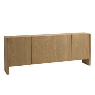 Macabane Aparador l213 color natural, 4 puertas, dise&ntilde;o redondeado