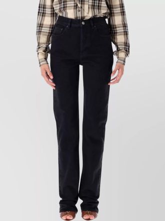 Saint Laurent denim high-rise slim straight-leg trousers