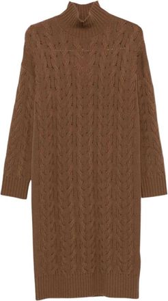 Max Mara Kleedjes, Dames, Bruin, L, Gebreide Jurken