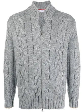 Brunello Cucinelli Cardigan con zip - Grigio