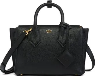 MCM Small Milla Tote in Spanish Embossed Leather in Black at Nordstrom