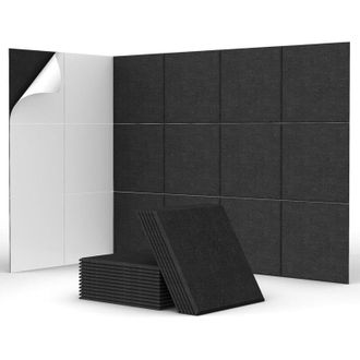 OEM 18 Paneles Autoadhesivos Insonorizantes Para Paredes, 30 X 30 X 0,9 Cm, Espuma Insonorizante De Alta Densidad, Aptos Para Insonorizar Oficinas, Color 