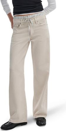 Rag & Bone Featherweight Saige Boxer Relaxed Straight Leg Jeans in Sand Stripe at Nordstrom, Size 28