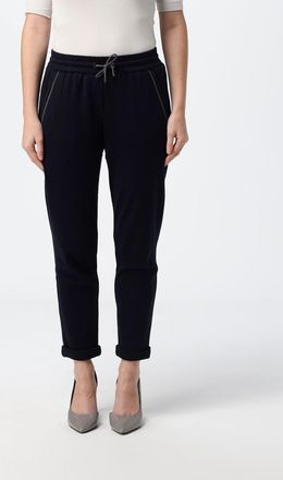 Brunello Cucinelli Pantaloni jogging in cotone a gamba dritta con monile