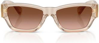 Tiffany & Co. 54mm Rectangular Sunglasses in Crystal Beige /Brown Gradient at Nordstrom