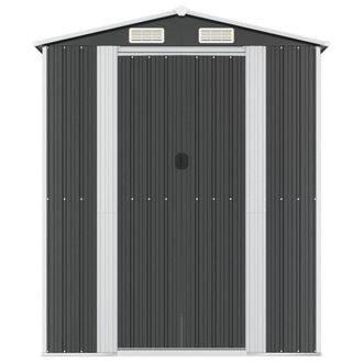 Berkfield Home Garden Shed Anthracite 192x938x223 cm Galvanised Steel in Charcoal | Size: 192 x 938 x 223 cm