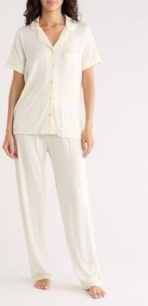 French Connection Notch Collar Pajamas in Saltwater/lemon at Nordstrom Rack, Size X-Large