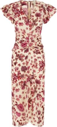 Isabel Marant Silk Floral Dress - Dames - Maxi kleedjes - Roze - M - Kleedjes