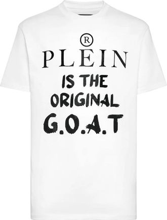 Philipp Plein T-Shirt Ronde Hals SS met Kristallen - Heren - T-shirts - Wit - 5XL - Katoen - Tops