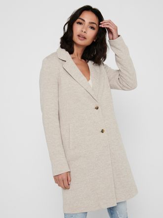 Only Kurzmantel ONLY ONLCARRIE MEL COAT OTW NOOS, Damen, Gr. 34 (XS), braun (etherea), Web, Obermaterial: 55% Baumwolle, 45% Polyester, unifarben, taillier