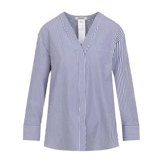 Max Mara Blouses, female, Blue, Size: 3XS Chicca Striped Shirt
