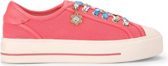 Kurt Geiger Womens Lace Up Sneaker Sneakers - Pink Fabric - Size UK 3