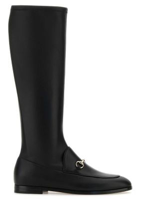 Gucci Black Leather Jordaan Boots