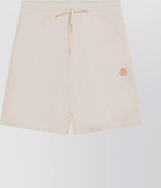 Moncler cotton shorts with elastic waistband and back pocket