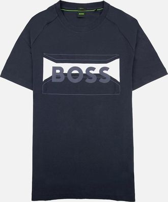 HUGO BOSS Mens Hugo Boss Tee 2 Artwork Logo T Shirt Navy 402 - Black - Size: 42