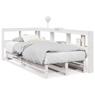 Berkfield Home Bookcase Bed without Mattress White 90x200cm Solid Wood Pine | Size: 90x200 cm