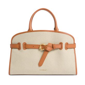 Coccinelle Handbags, female, Beige, Size: ONE SIZE Finn Canvas Handbag