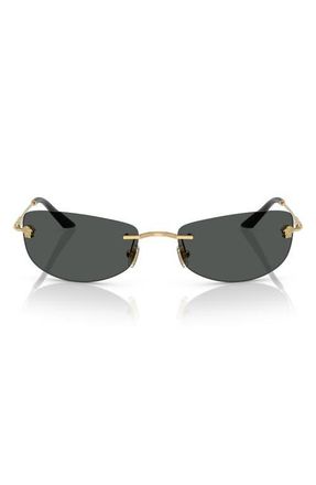 Versace 60mm Rectangular Sunglasses in Gold at Nordstrom