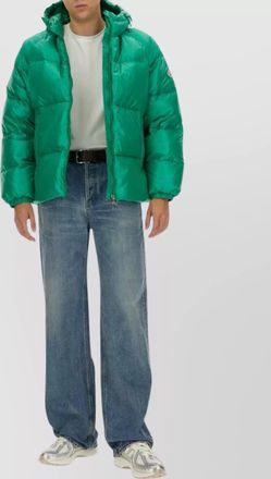 Pyrenex quilted hooded jacket featuring elasticated cuffs