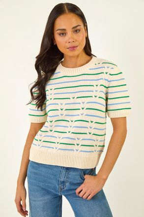 Roman Cable Knit Stripe Jumper