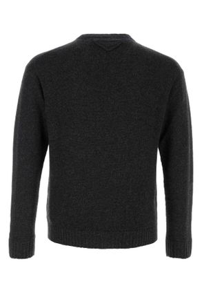 Prada Mens Girocollo Sweater Gray Cashmere Virgin Wool