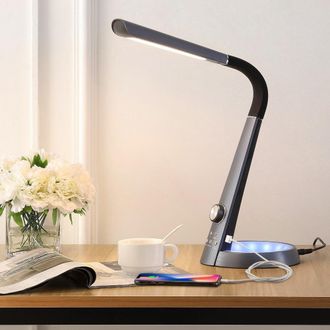 Jonathan Y Designs Milton 19 Aluminum Contemporary Minimalist Adjustable Head Dimmable USB Charging LED Task Lamp
