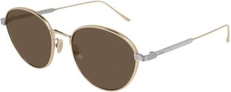 Cartier Brown Round Unisex Sunglasses CT0009S 005 53