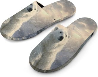 Generic Bear in Winter Snowy Mens House Slippers Slip Indoor Slipper On Shoes Warm Outdoor