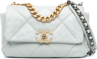 Chanel Pre-owned Womens 19 Flap Bag - Light Grey Leather - One Size