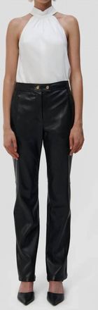 SIMKHAI Dahlia Straight Leg Faux Leather Pant In Black