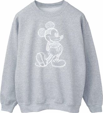 Disney Heren Mickey Mouse Sketch Kick Sweatshirt (Sportgrijs)