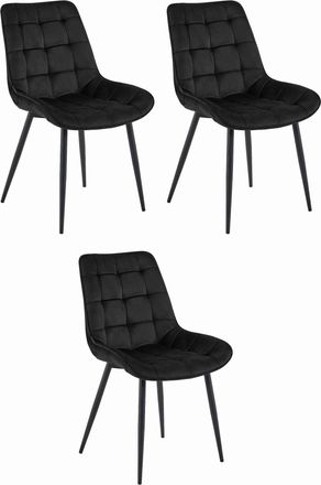 OEM Silla Bera - Terciopelo Negro / Patas Negras X 3