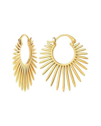 Liv Oliver 18K Plated Sunray Tapered Hoop Earrings
