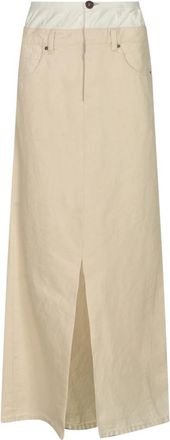 Maison Margiela Stijlvolle Rokken Collectie - Dames - Maxi Rokken - Beige - 2XS - Rokken