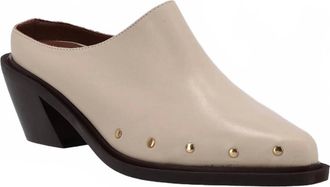 Alohas Womens Lorenzo Leather Mules In Cream