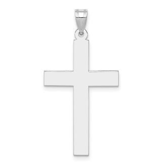 Diamond2Deal 14k White Gold Polished Cross Pendant