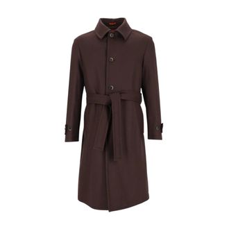 Barena Paramar Jas - Heren - Jas met riem - Bruin - S - Wol - Jassen