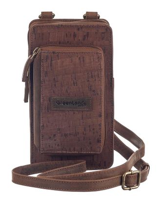 Greenland Handytasche GREENLAND NATURE NATURE leather-cork, Gr. B/H/T: 11cm x 20cm x 5cm, braun, Kork, Leder, Taschen Handytasche, mit aufgesetzter Geldb&ouml;rse