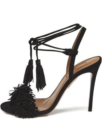 Aquazzura Wild Thing sandalen met franje - Zwart