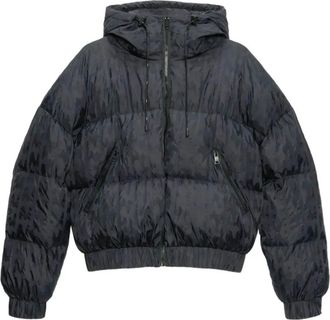 Msgm Nylon Jacquard Jas - Dames - Winterjassen - Zwart - S - Nylon - Jassen