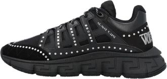 Versace Polyester sneakers - Heren - Sneakers - Zwart - 44 EU - Polyester - Schoenen