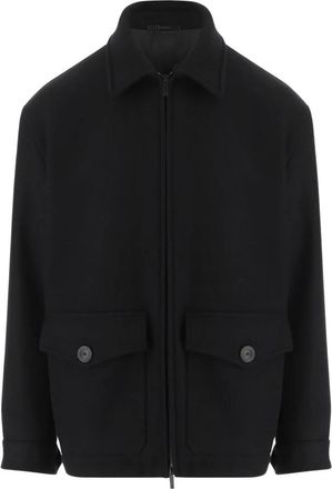 Giorgio Armani Jassen, Heren, Zwart, L, Wol, Wol en kasjmier jas
