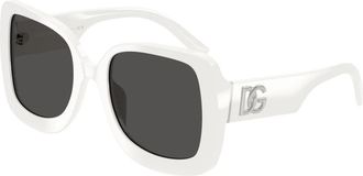 Dolce & Gabbana Dg 4513 Zonnebril - Dames - Zonnebrillen - Wit - 55 MM - Accessoires