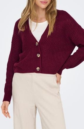 Only Carol Crop Cardigan in Cabernet at Nordstrom Rack, Size X-Large