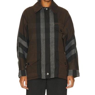 Burberry Womens Brown Cotton Parka Clothing