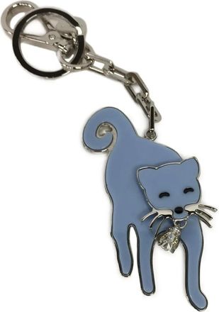 Miu Miu cat-shaped enamel keychain - Blue