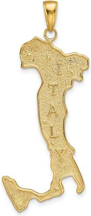 Diamond2Deal 14k Yellow Gold Large Map with ITALY Pendant